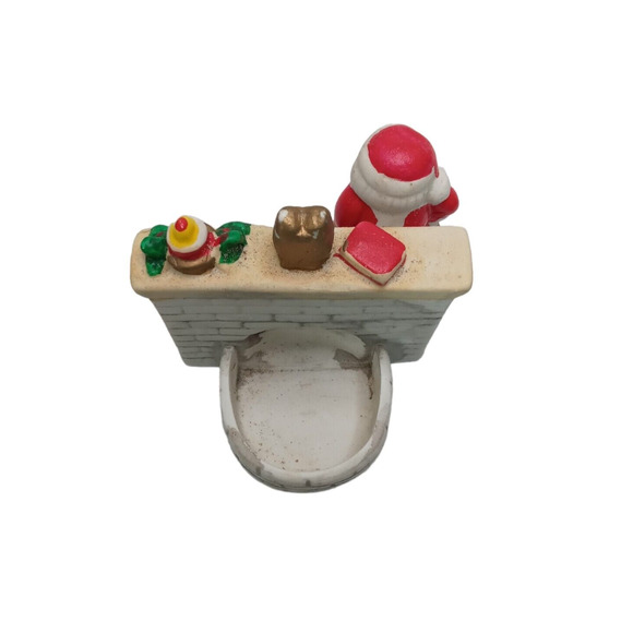 Vintage Santa Tealight Candle Holder Fireplace Toys Nostalgic Christmas Decor - Picture 7 of 12